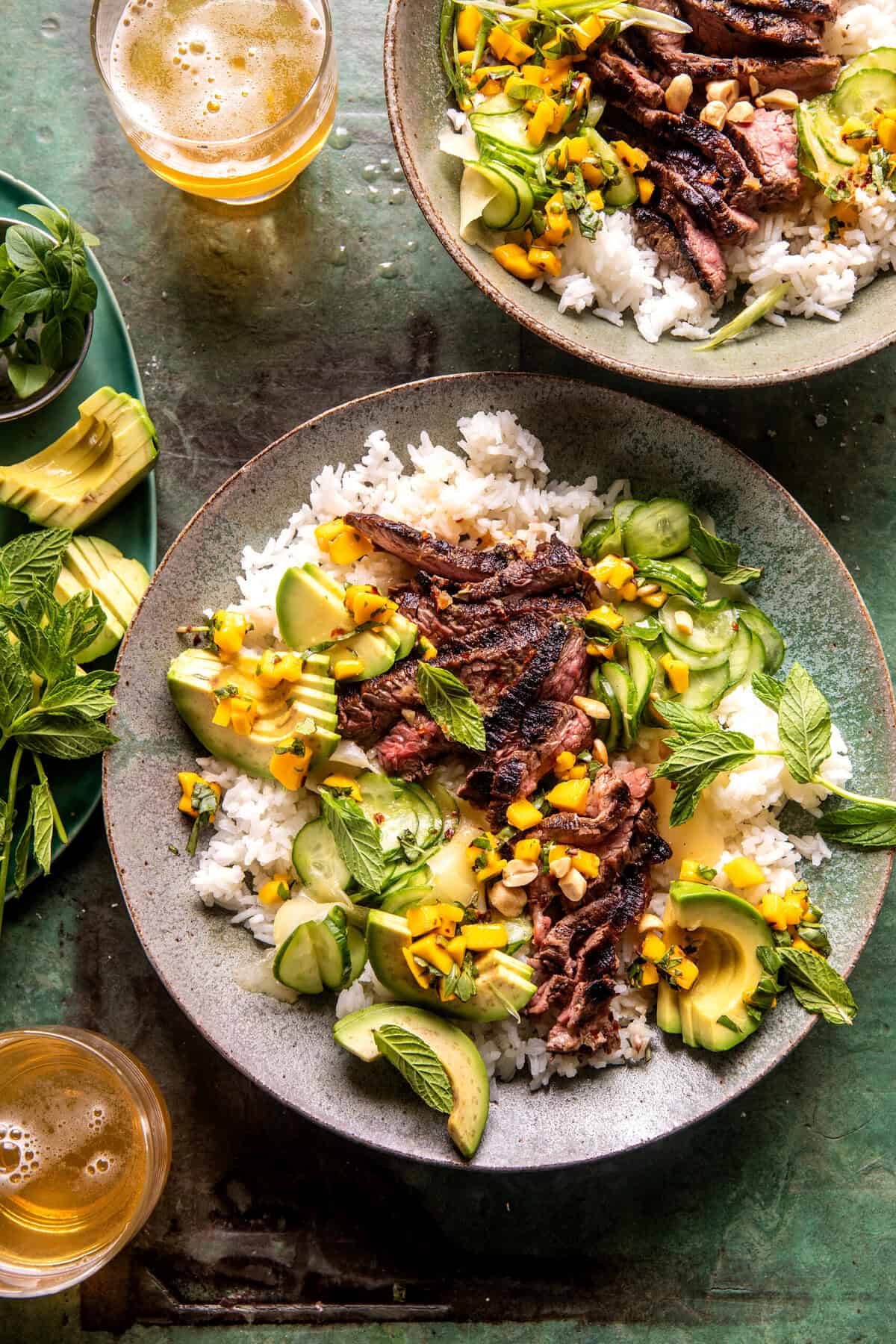 25 Minute Ginger Steak Cucumber Bowls | halfbakedharvest.com