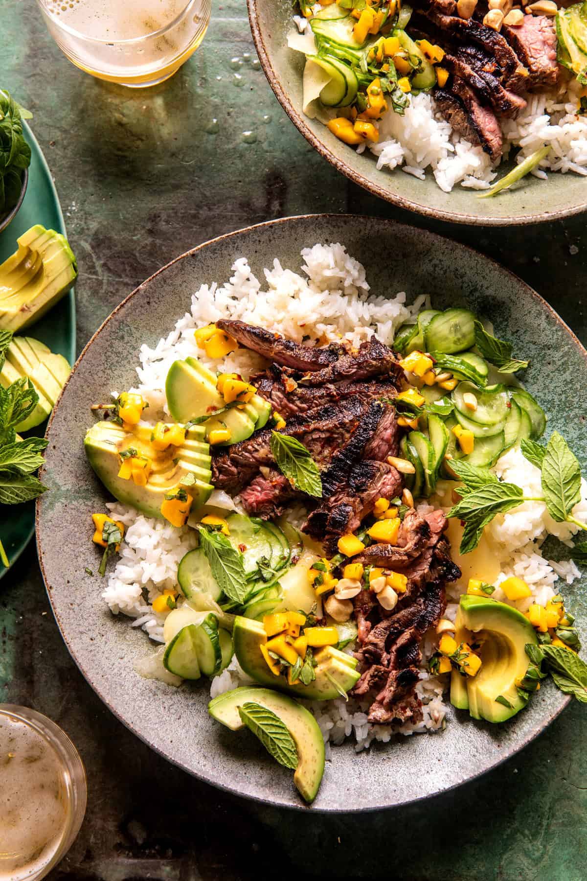 25 Minute Ginger Steak Cucumber Bowls | halfbakedharvest.com