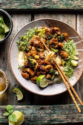 25 Minute Thai Black Pepper Chicken and Garlic Noodles | halfbakedharvest.com