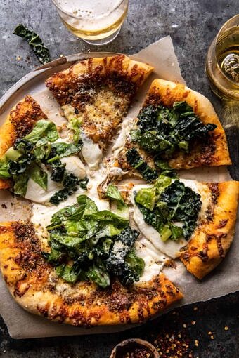 Burrata Caesar Salad Pizza | halfbakedharvest.com