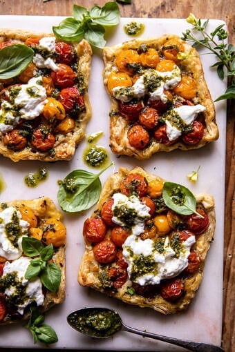 Caprese Pesto Tarts | halfbakedharvest.com