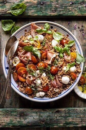 Caprese Prosciutto Farro Salad | halfbakedharvest.com