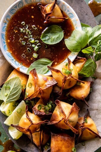 Cheese Rangoons with Sweet Ginger Chili Sauce | halfbakedharvest.com