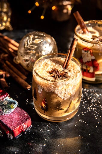 Christmas Vacation Dirty Chai Cocktail (with mocktail) | halfbakedharvest.com