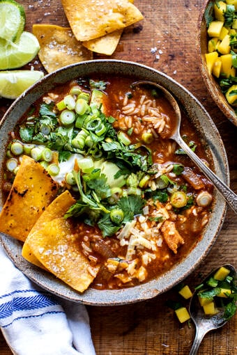 Crockpot Spicy Chicken Tortilla Soup | halfbakedharvest.com