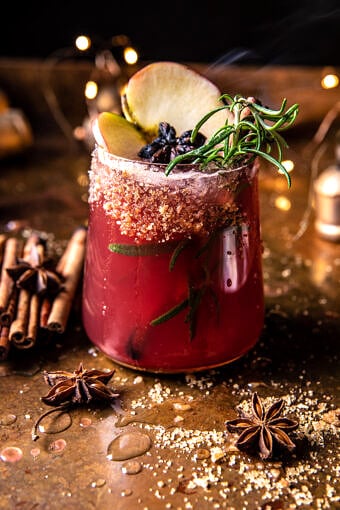 Fireside Cranberry Cider Margarita | halfbakedharvest.com