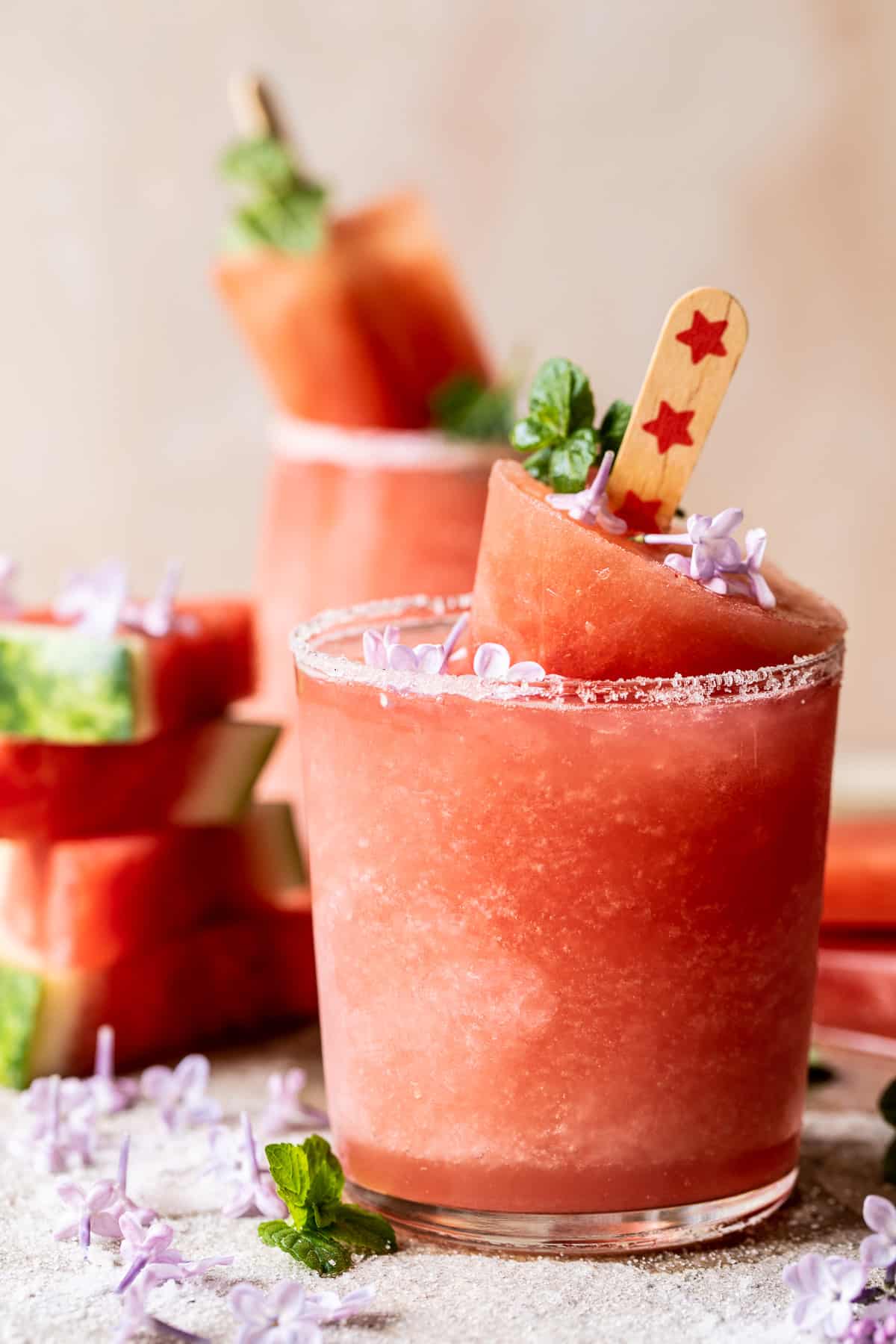 Frosted Watermelon Rosemary Frosé | halfbakedharvest.com