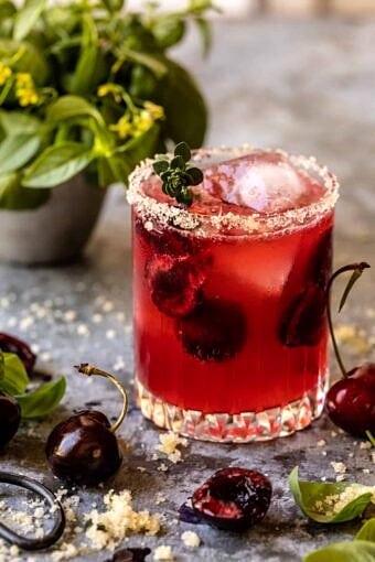 Garden Cherry Bourbon Smash | halfbakedharvest.com