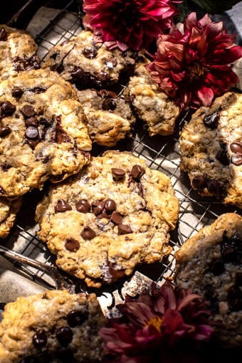 Giant Magic Oatmeal Chocolate Chip Cookies | halfbakedharvest.com