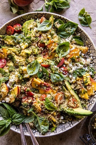 Grilled Jalapeño Peach Quinoa Salad | halfbakedharvest,com