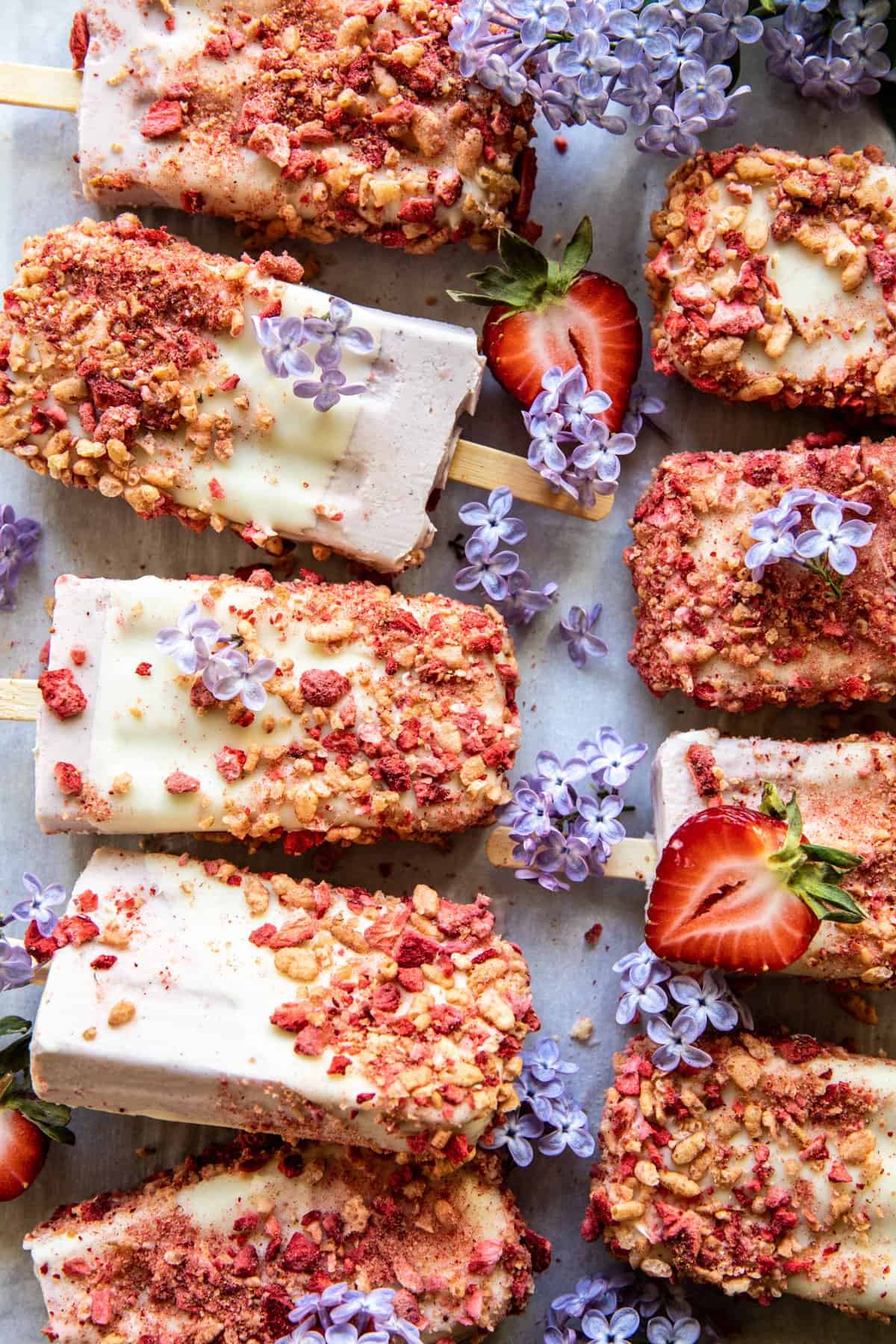 Homemade Strawberry Shortcake Ice Cream Bars | halfbakedharvest.com