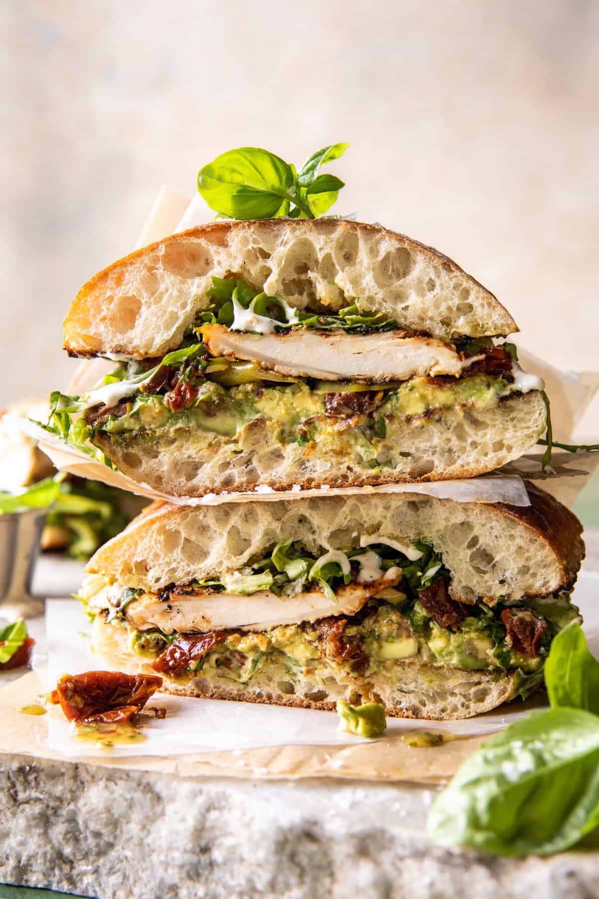 Honey Mustard Chicken Avocado Sandwich with Tahini Ranch | halfbakedharvest.com