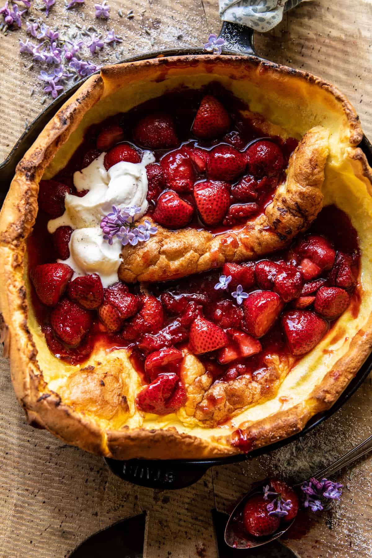 Hot Strawberry Jam Dutch Baby | halfbakedharvest.com