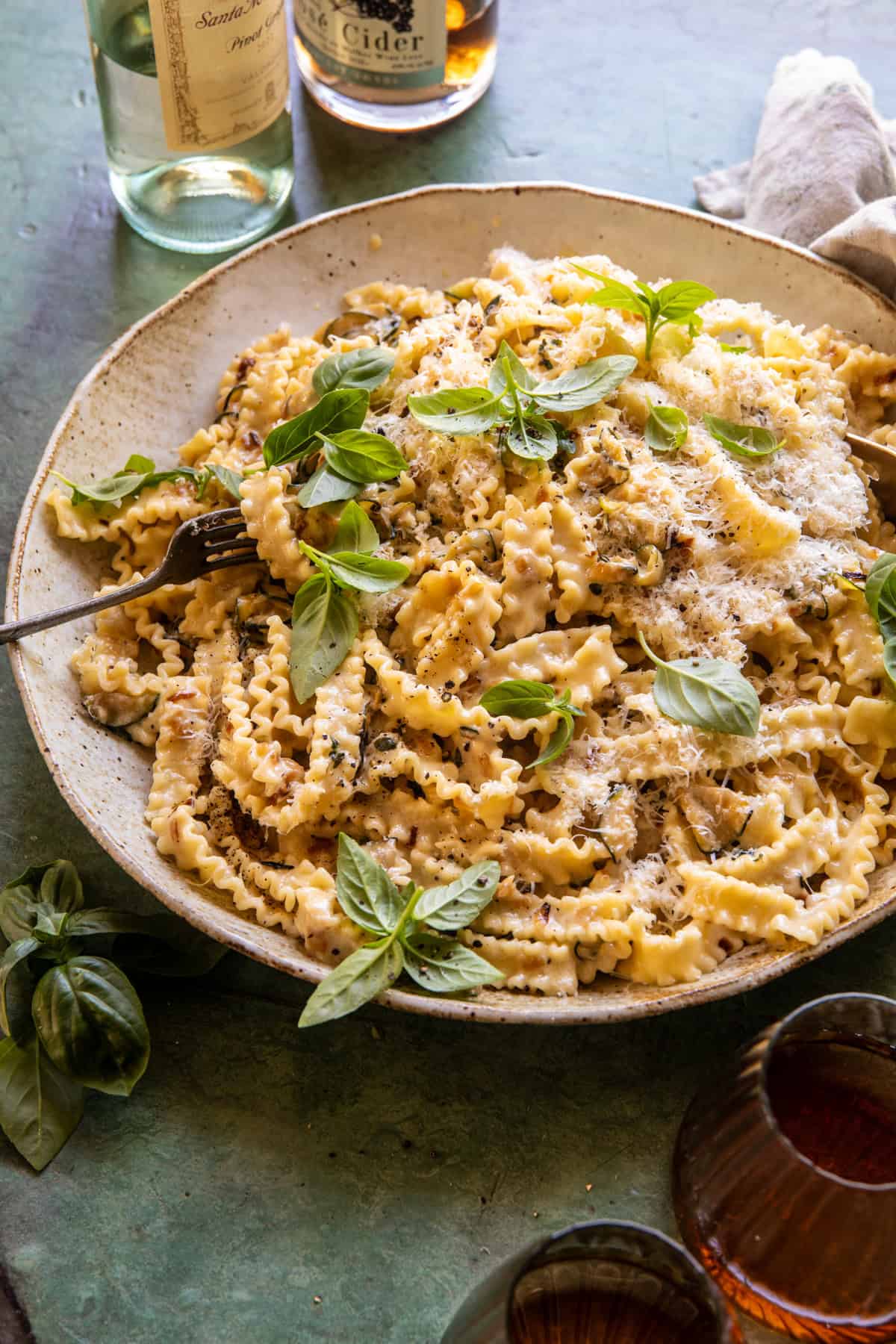 Lemon Basil Zucchini Pasta Alfredo | halfbakedharvest.com