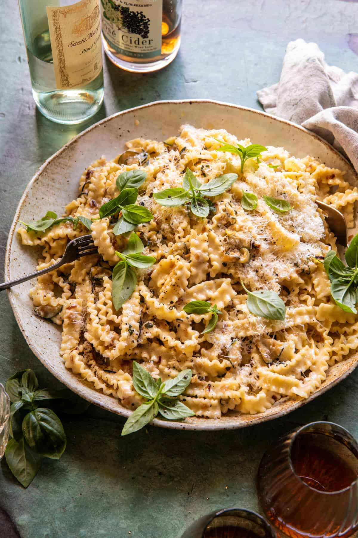 Lemon Basil Zucchini Pasta Alfredo | halfbakedharvest.com