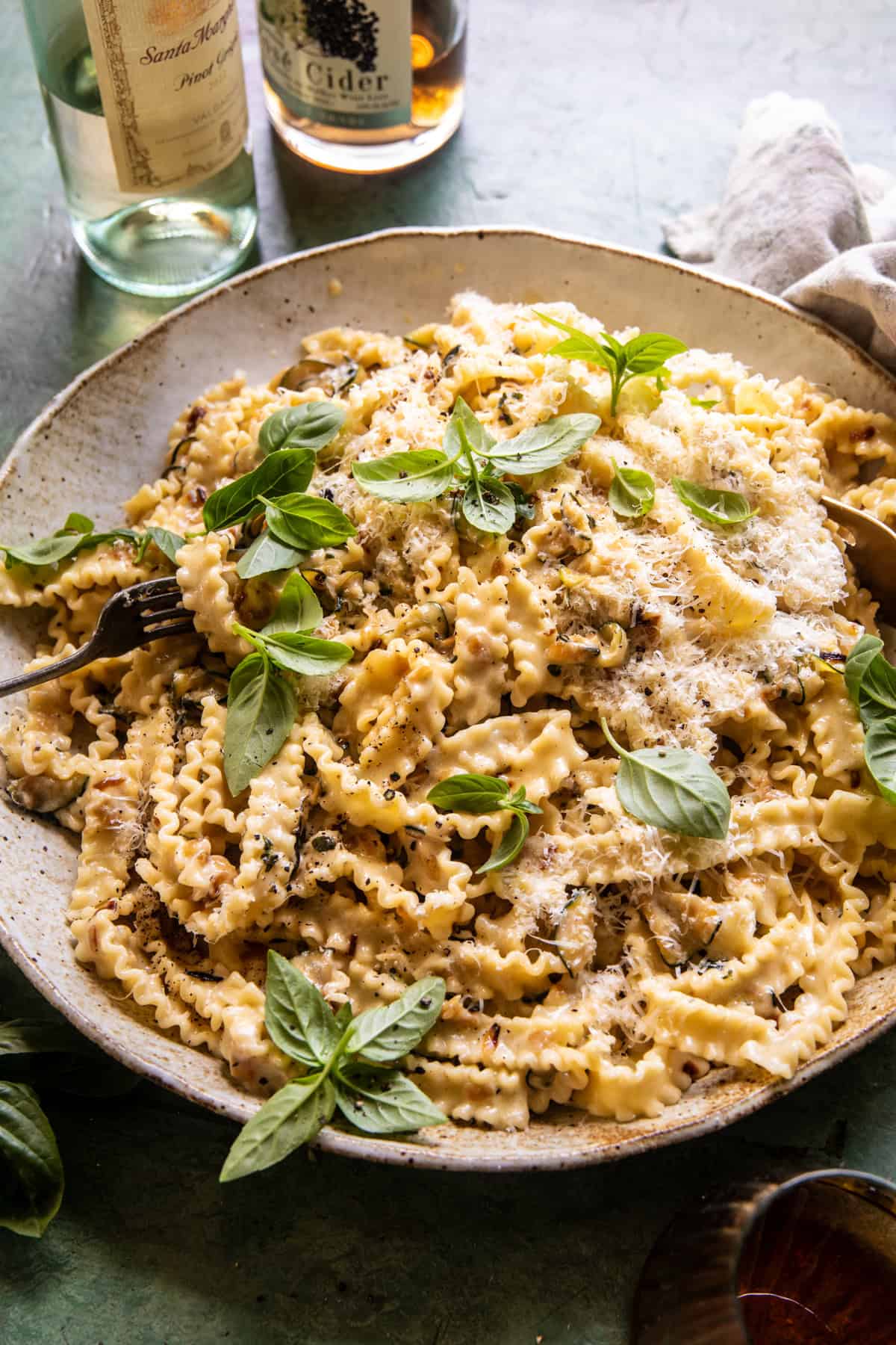 Lemon Basil Zucchini Pasta Alfredo | halfbakedharvest.com