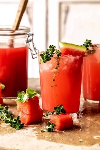 Lemon-Thyme Vodka Watermelon Lemonade | halfbakedharvest.com