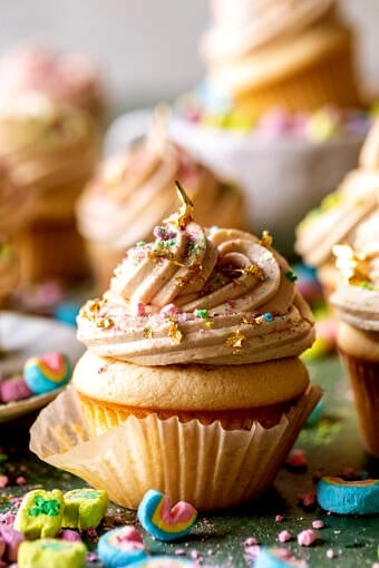 Lucky's Golden Ticket Cupcakes | halfbakedharvest.com