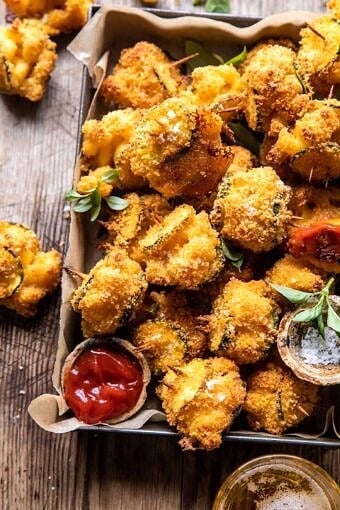 Mac and Cheese Stuffed Oven Fried Zucchini Bites | halfbakedharvest.com