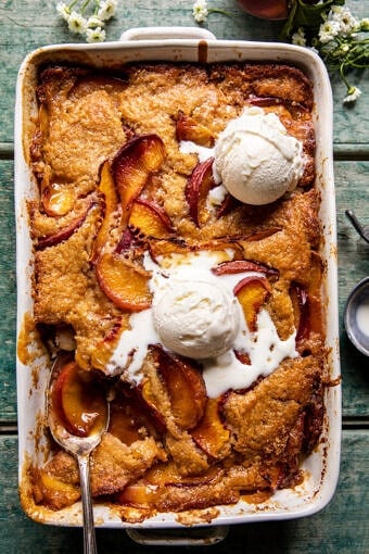 Old School Easy Brown Sugar Peach Cobbler | halfbakedharvest.com