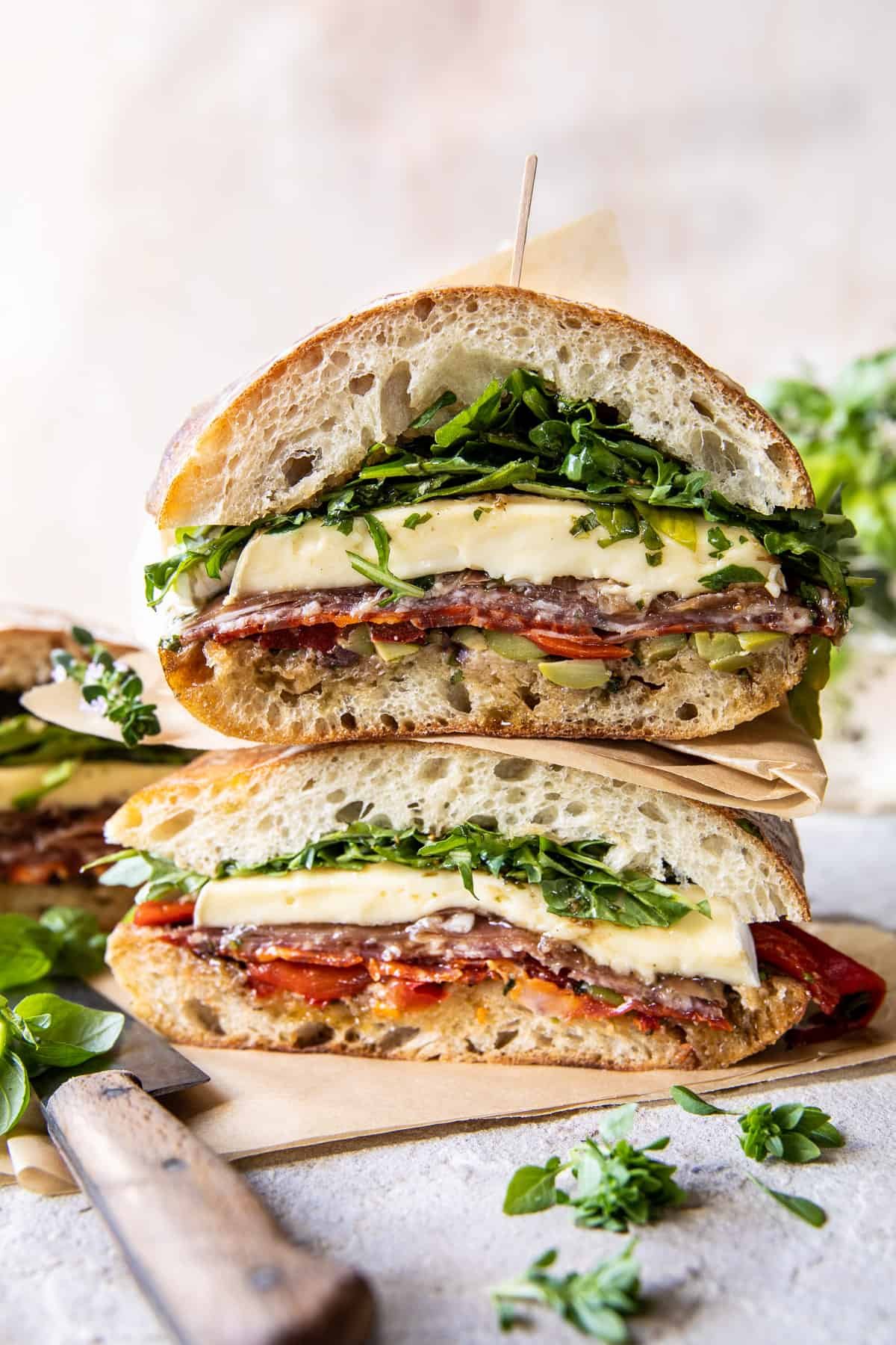 Picnic Style Brie and Prosciutto Sandwich | halfbakedharvest.com