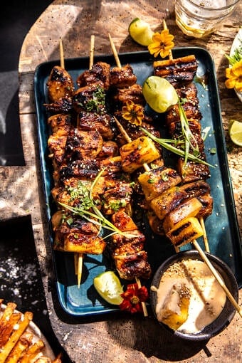 Pineapple Adobo Chicken Skewers | halfbakedharvest.com