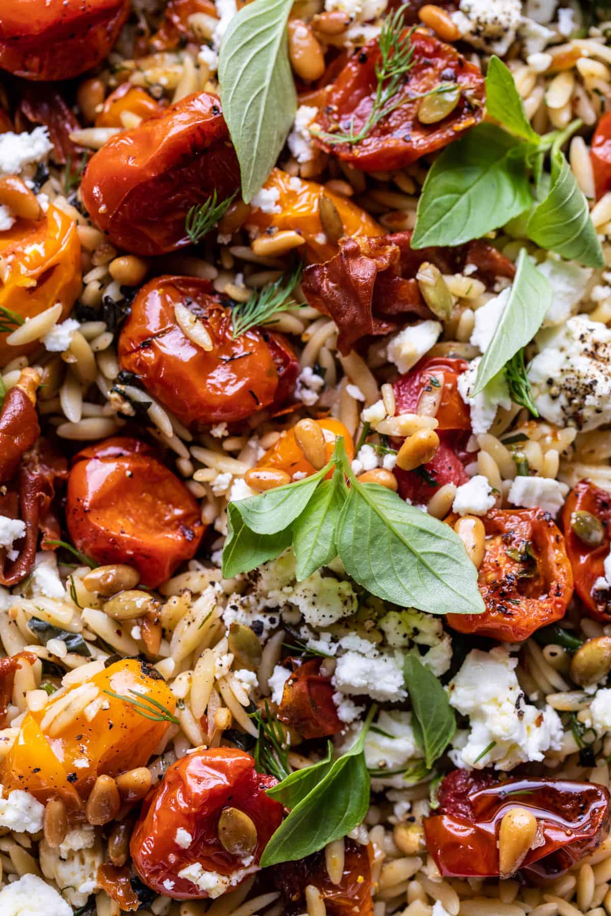 Roasted Tomato Basil and Feta Orzo | halfbakedharvest.com