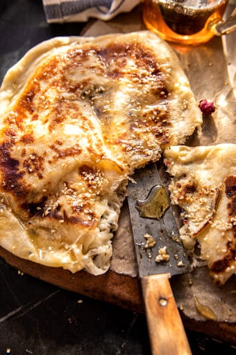 Sesame Gouda Stuffed Naan with Honey | halfbakedharvest.com