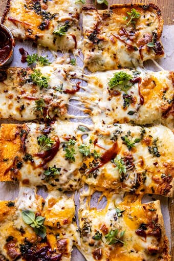 Sheet Pan BBQ Chicken Pizza | halfbakedharvest.com