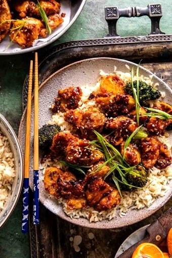 Sheet Pan Chili Ginger Orange Chicken and Broccoli | halfbakedharvest.com