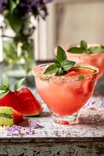 Smoky Watermelon Lemon Margarita | halfbakedharvest.com