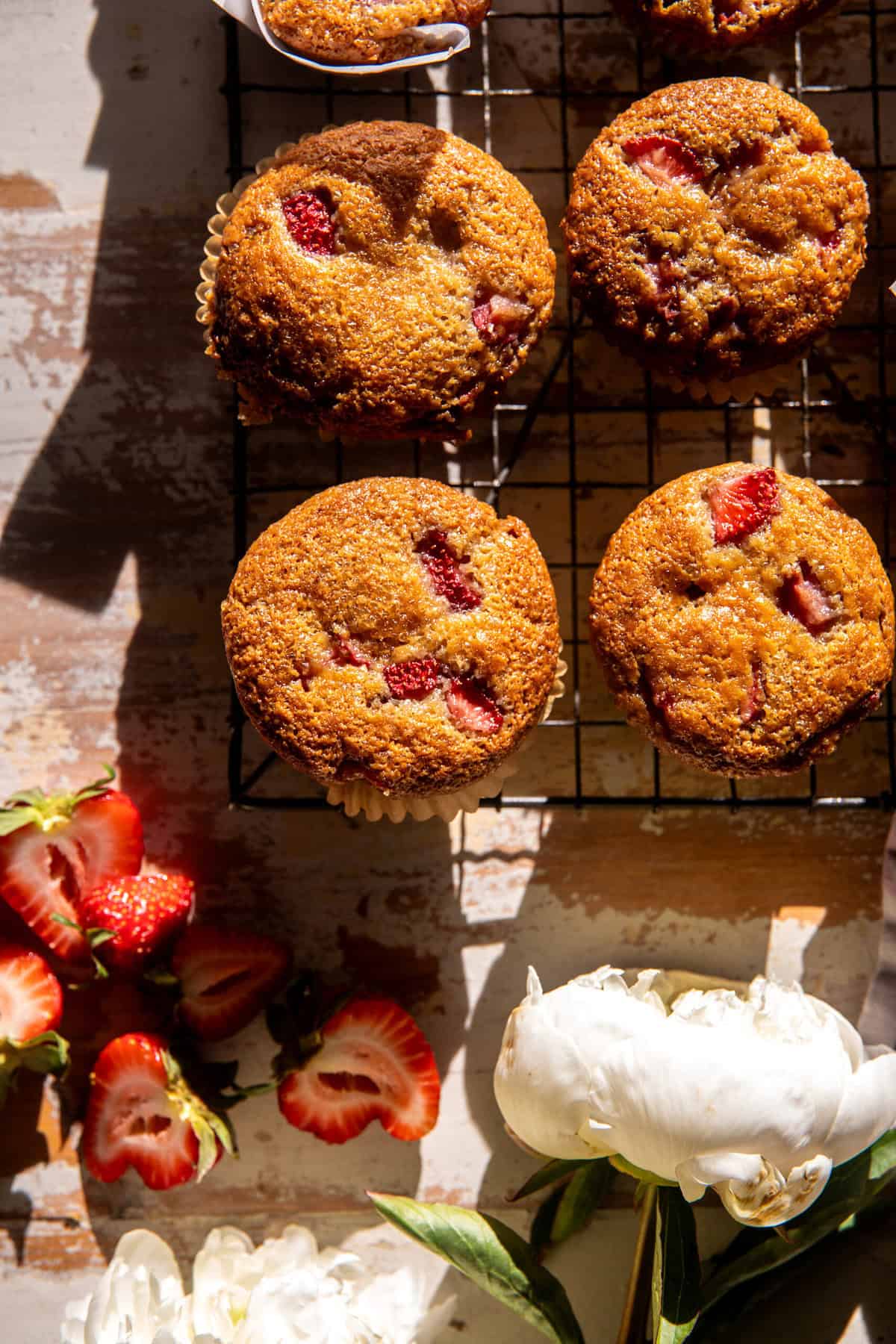 Strawberry Caramel Muffins | halfbakedharvest.com