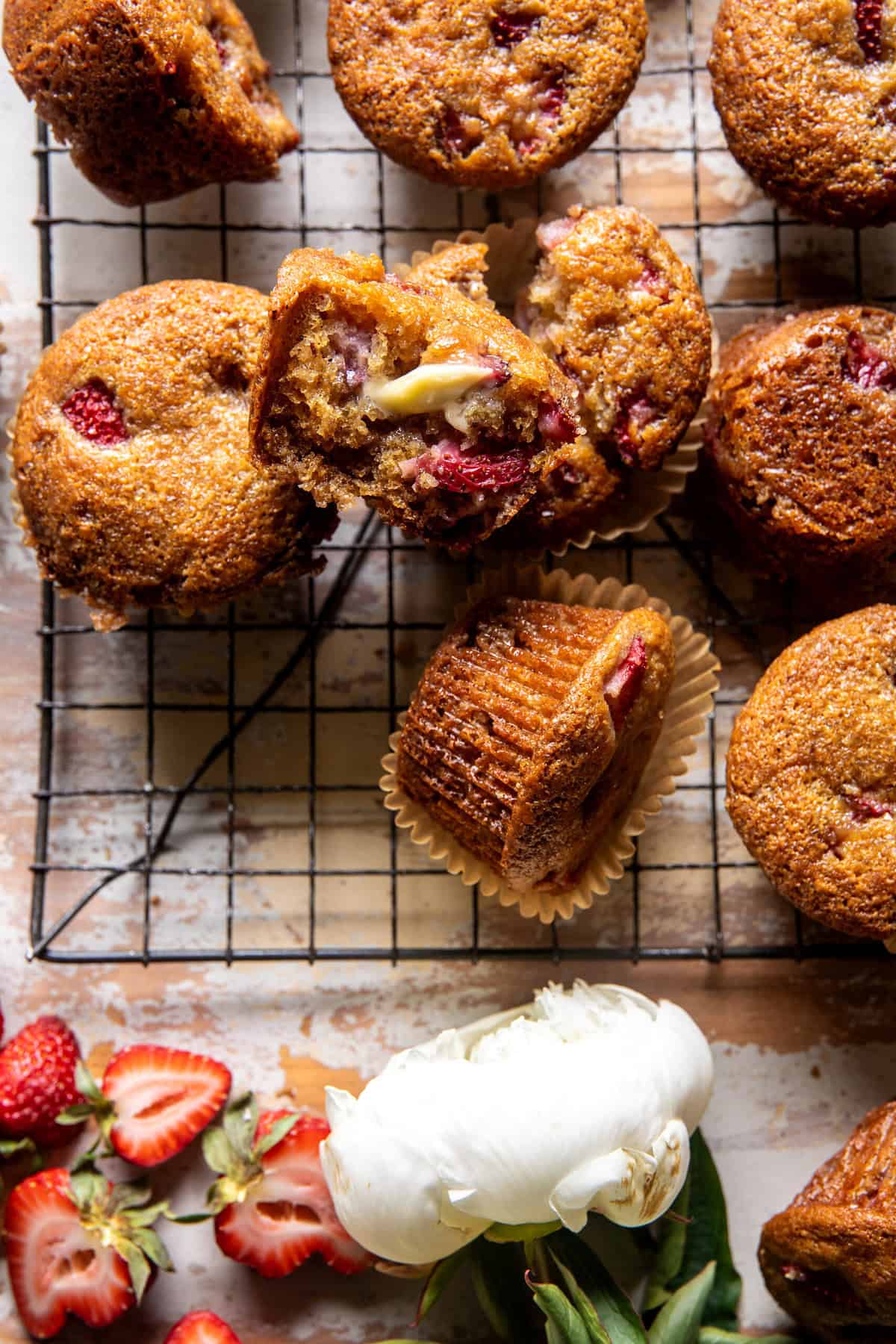 Strawberry Caramel Muffins | halfbakedharvest.com