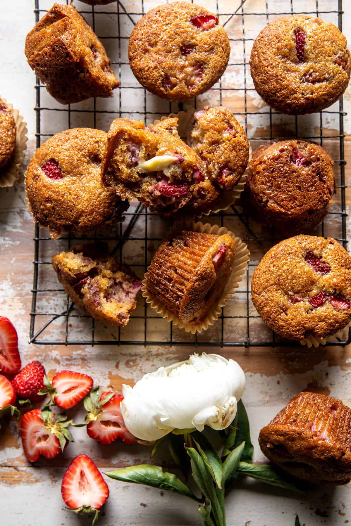 Strawberry Caramel Muffins | halfbakedharvest.com