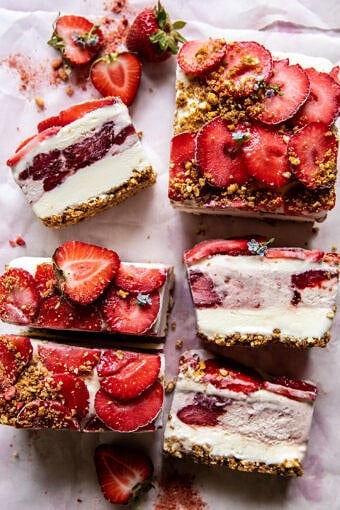 Strawberry Pretzel Ice Cream Cake | halfbakedharvest.com