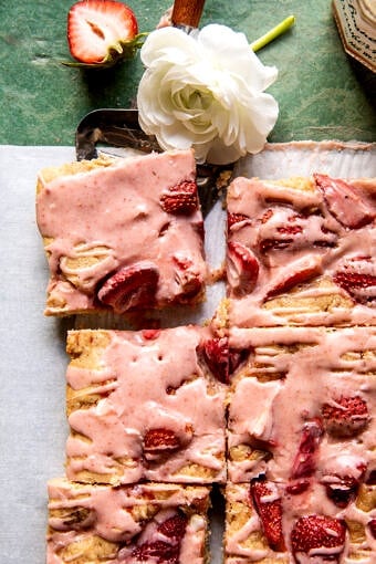 Strawberry White Chocolate Blondies | halfbakedharvest.com