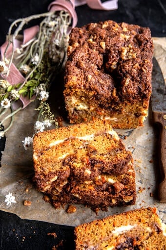 Swirled Ginger Crunch Carrot Cake Bread | halfbakedharvest.com