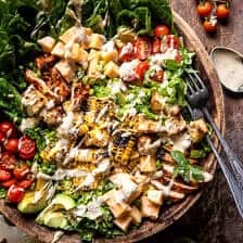 Tajín Chicken Jalapeño Corn Caesar Salad | halfbakedharvest.com